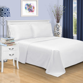  Superior Solid 1500-Thread Count Ultra-Soft Cotton Marrow Stitch Sheet Set - White