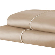 Solid 1500-Thread Count Ultra-Soft Cotton Marrow Stitch Pillowcase Set - Taupe