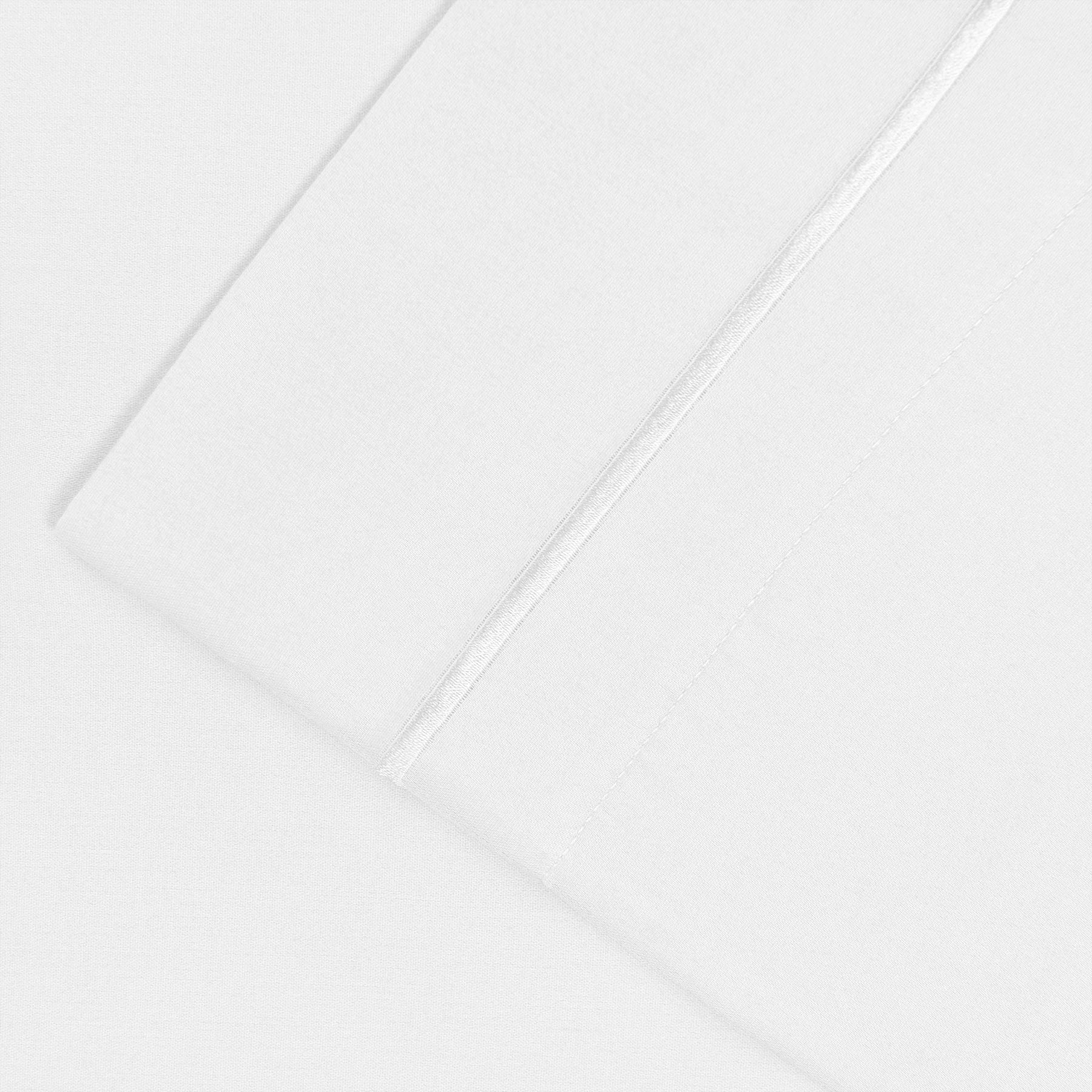 Solid 1500-Thread Count Ultra-Soft Cotton Marrow Stitch Pillowcase Set - White