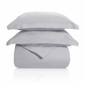  Superior Wrinkle Resistant Cotton Duvet Cover Set - Light/Grey