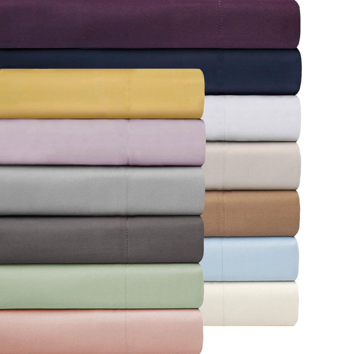  Superior Cotton Blend Solid 3 Piece Heavyweight Duvet Cover Set - Plum