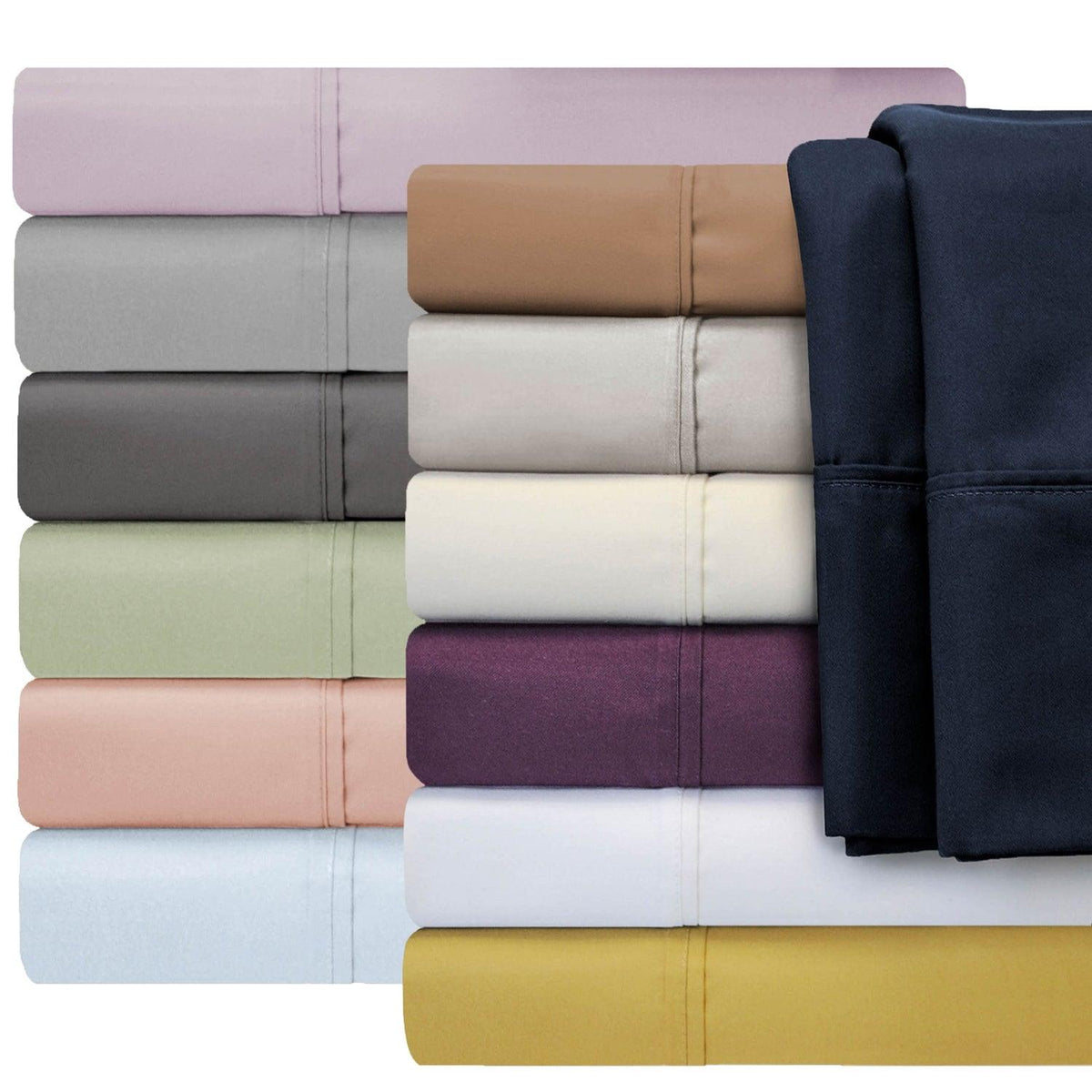 Premium Plush 1000 Thread Count Solid Deep Pocket Cotton Blend Bed Sheet Set-Sheet Set by Superior-Home City Inc
