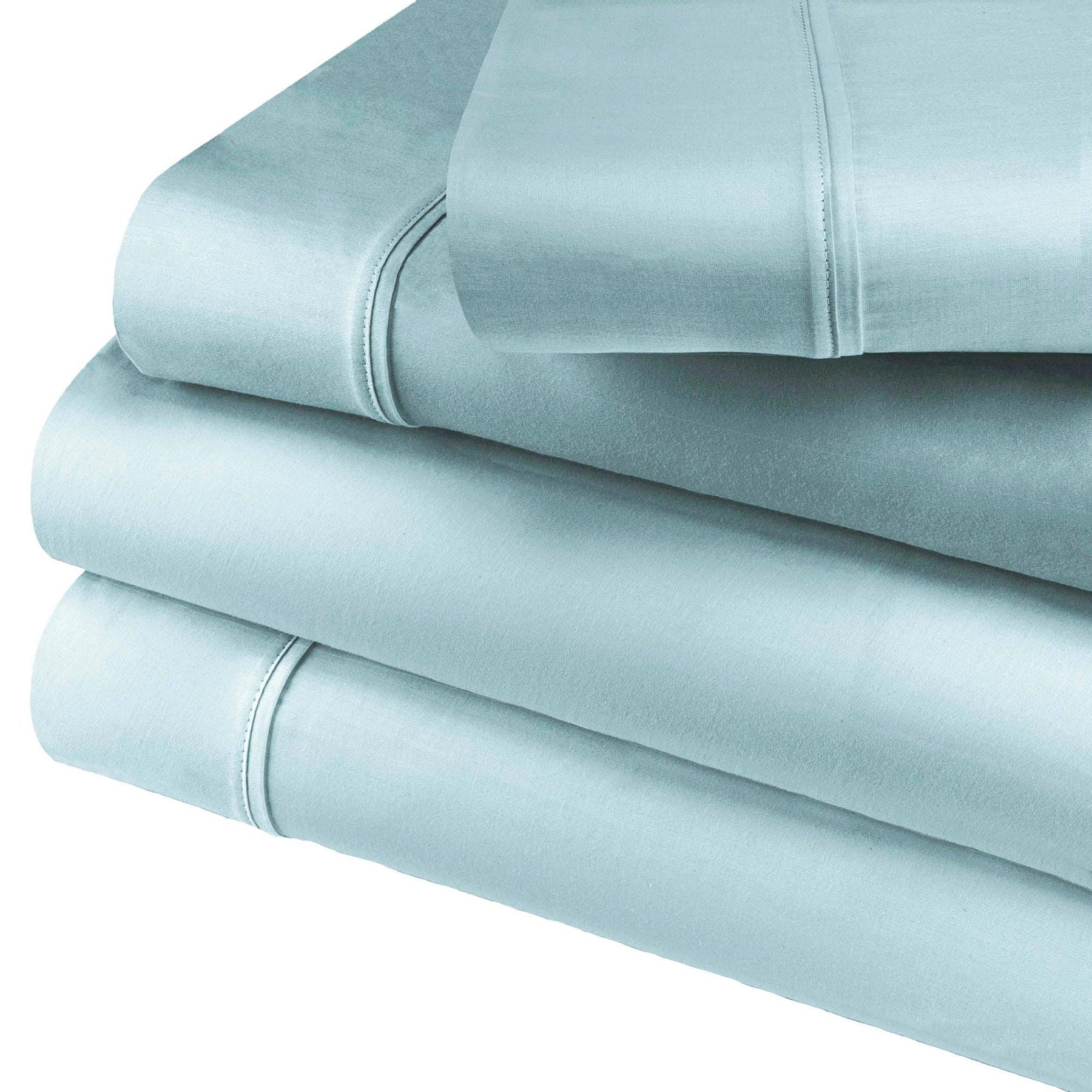 Superior Solid Count Cotton Blend Deep Pocket Sheet Set - Light Blue