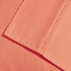  Superior Premium Plush Solid Deep Pocket Cotton Blend Bed Sheet Set - Coral