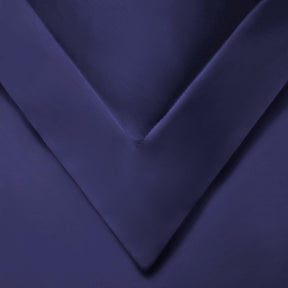 Superior Cotton Blend Solid 3 Piece Heavyweight Duvet Cover Set - Navy Blue