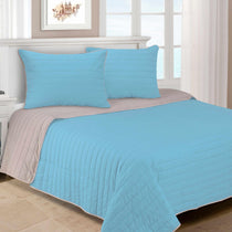 Brandon Cotton Embroidered Solid Reversible Breathable Quilt Set - Quilt Set by Superior Brand