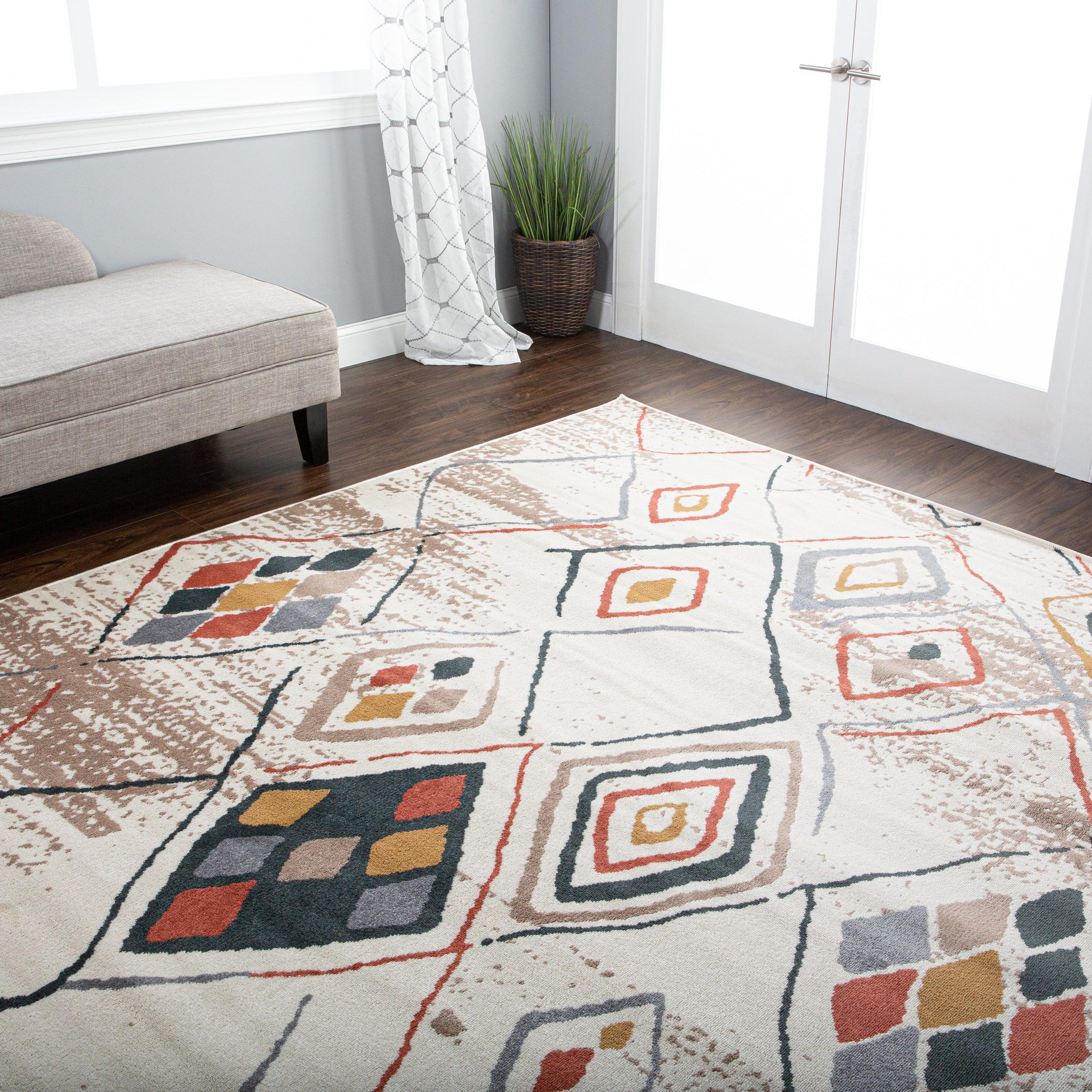 Burin Bohemian Southwestern Geometric Diamond Indoor Area Rug - Rugs by Superior