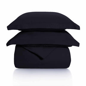  Superior Wrinkle Resistant Cotton Duvet Cover Set - Black