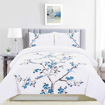 Cherry Garden Embroidered Cotton Duvet Cover Set - Duvet Cover Set by Superior