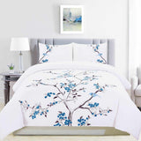 Cherry Garden Embroidered Cotton Duvet Cover Set - Duvet Cover Set by Superior