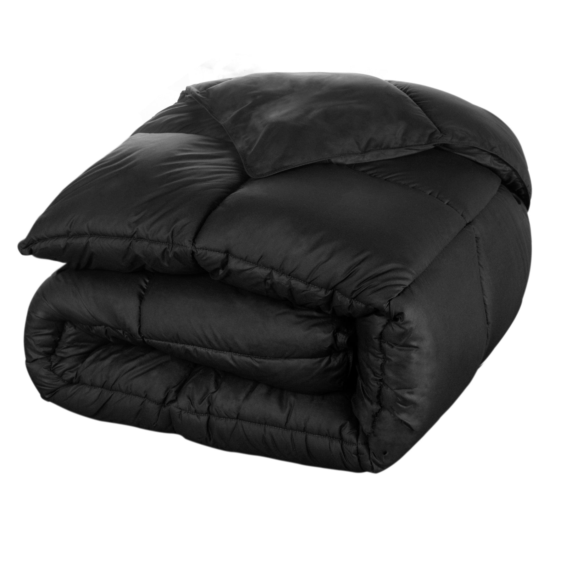  Superior Solid All Season Down Alternative Microfiber Comforter - Black