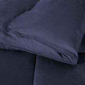  Superior Solid All Season Down Alternative Microfiber Comforter - navy Blue