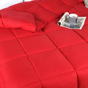 Superior Solid All Season Down Alternative Microfiber Comforter - Red