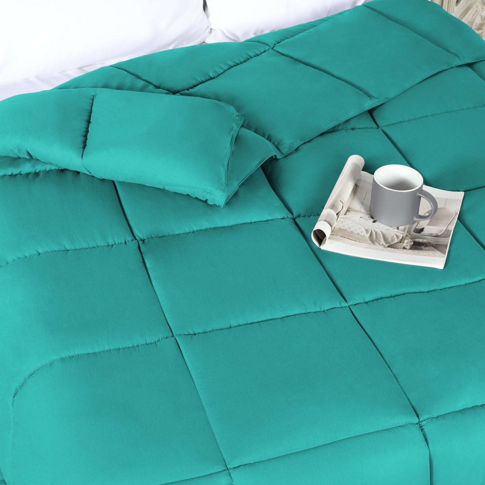 Superior Solid All Season Down Alternative Microfiber Comforter - Turquoise