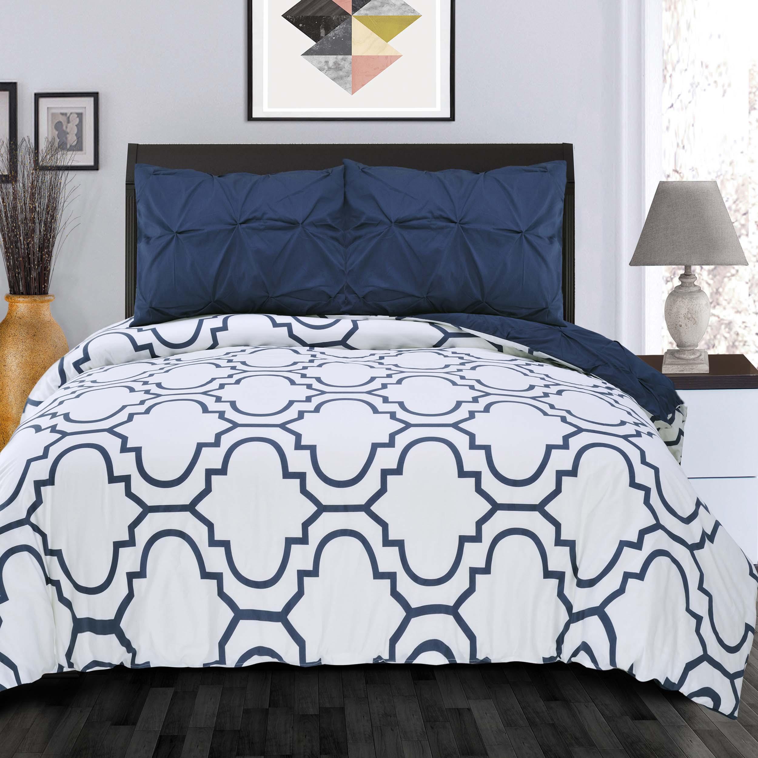 Cotton Modern Geometric Valencia Set with Button Closure - Duvet Cover Set by Superior Brand