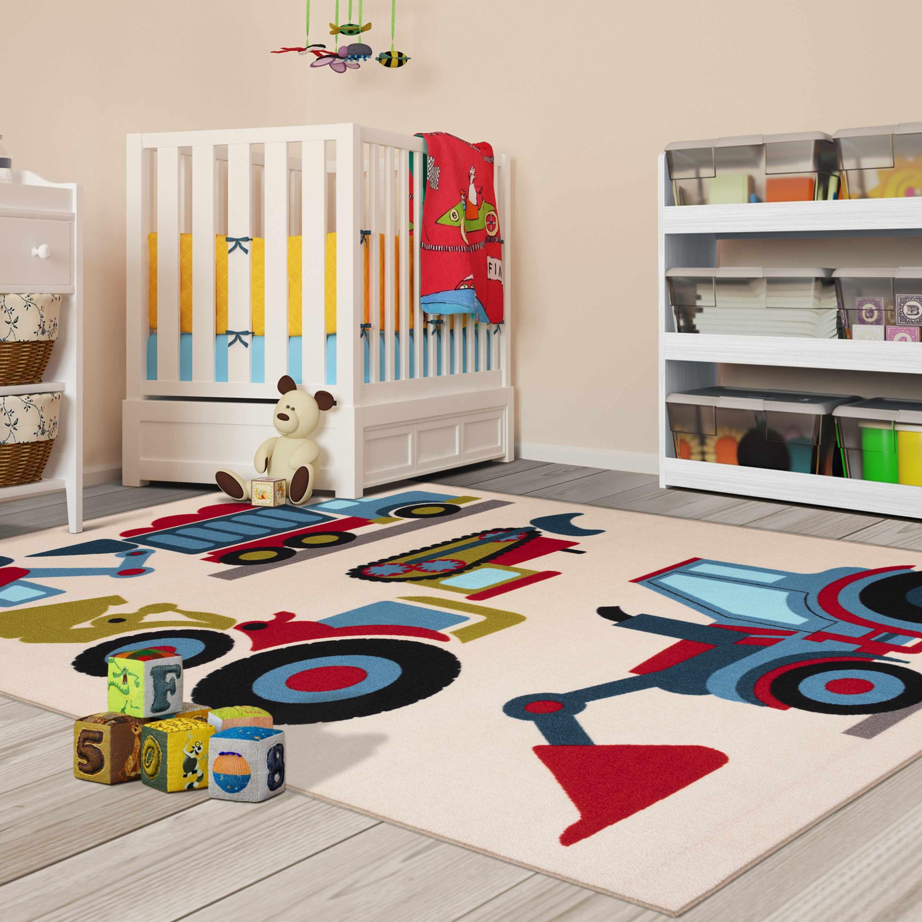 Country Trucking Non-Slip Kids Indoor Washable Area Rug - Rugs by Superior