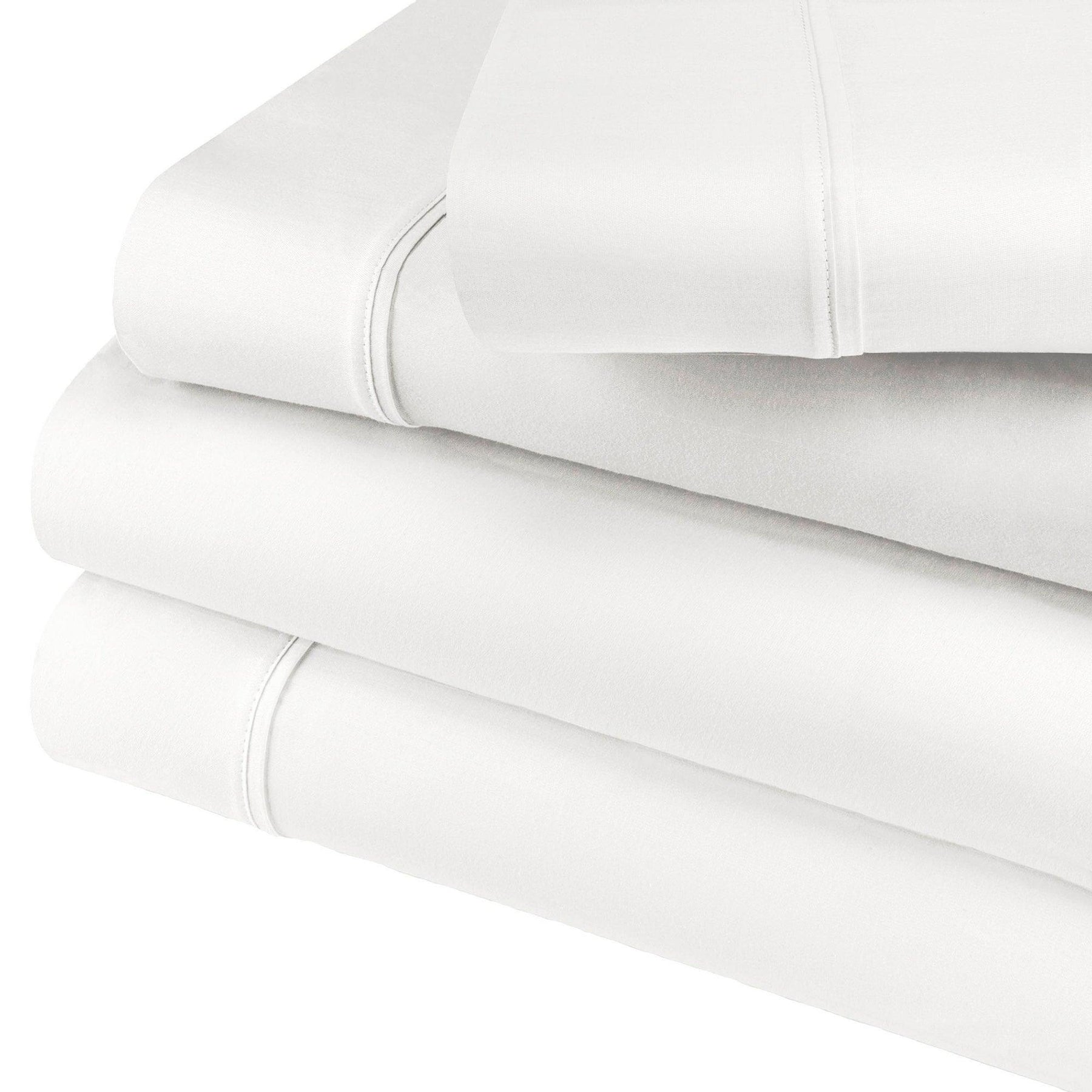 Superior Solid Count Cotton Blend Deep Pocket Sheet Set - White