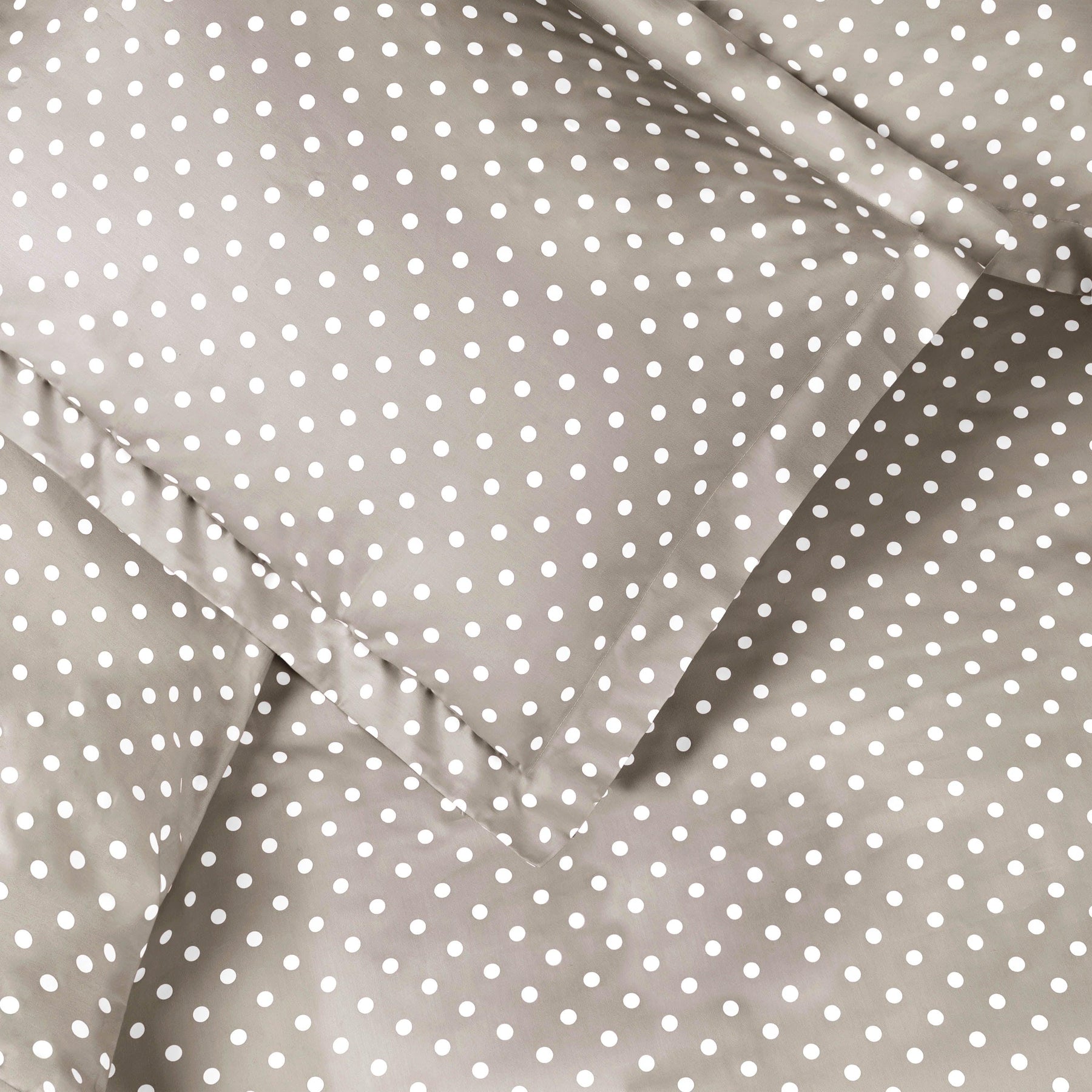 Superior Cotton Blend Polka Dot Luxury Plush Duvet Cover Set - Light Grey