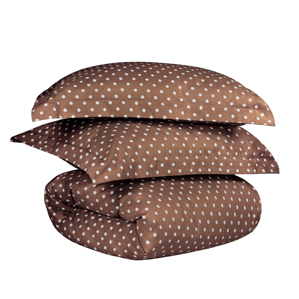 Superior Cotton Blend Polka Dot Luxury Plush Duvet Cover Set - Taupe