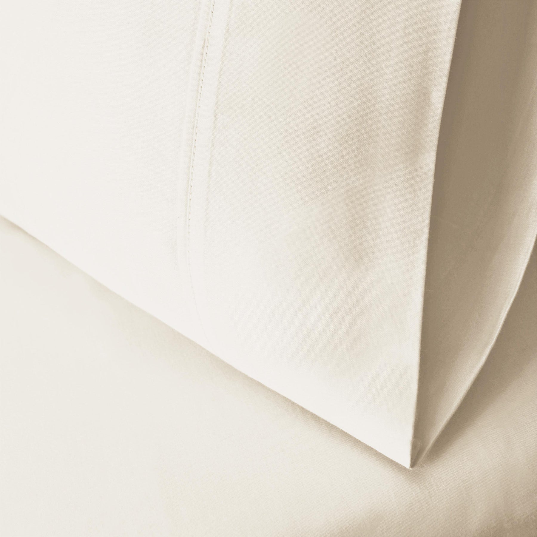  Superior Solid Cotton Blend Pillowcase Set - Ivory