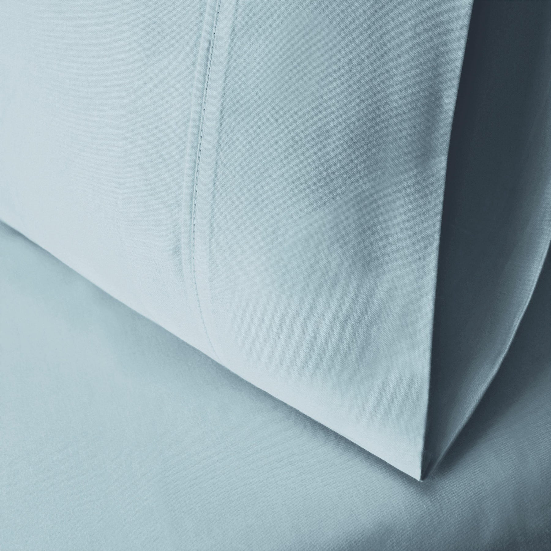 Superior Solid Cotton Blend Pillowcase Set - Light Blue