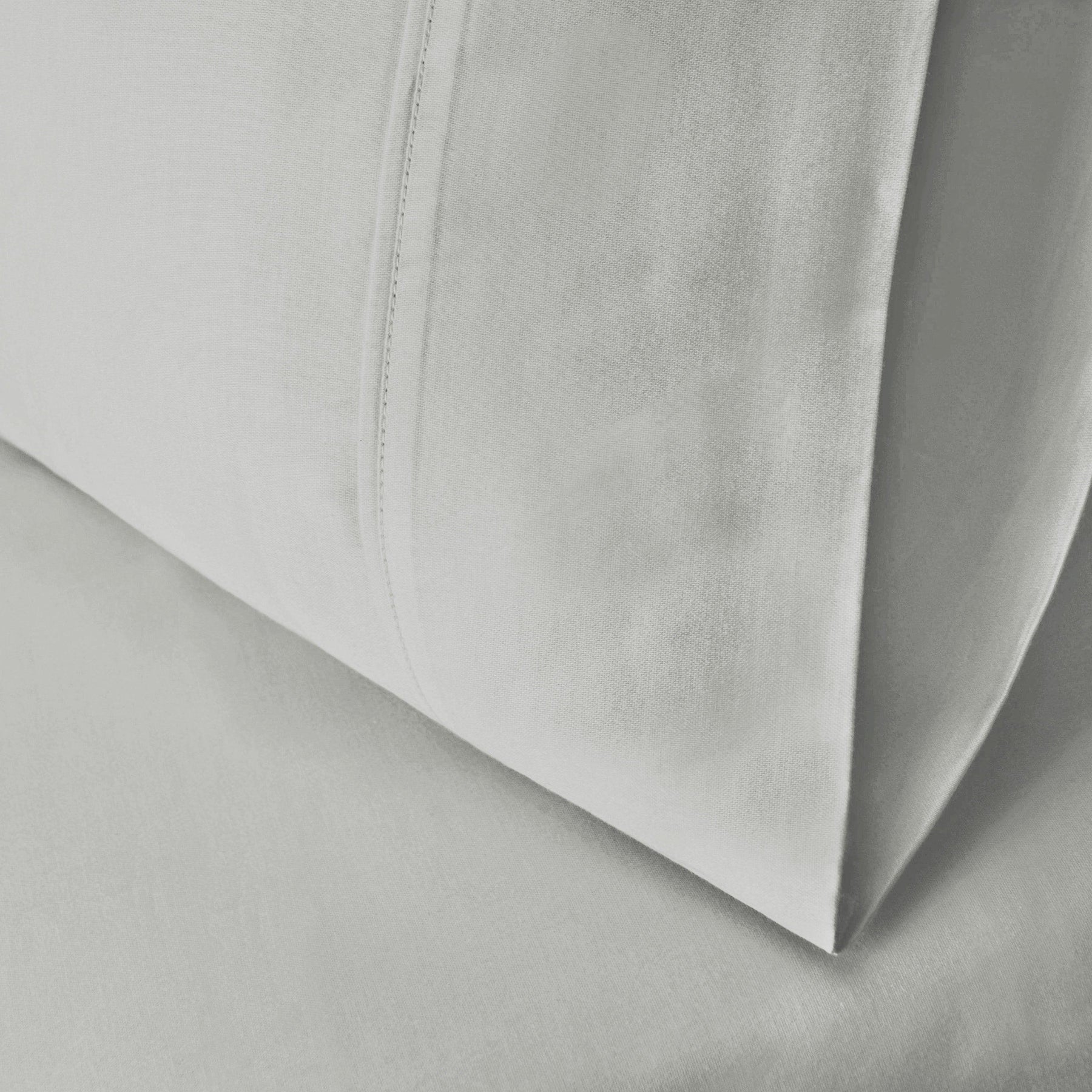  Superior Solid Cotton Blend Pillowcase Set - Platinum