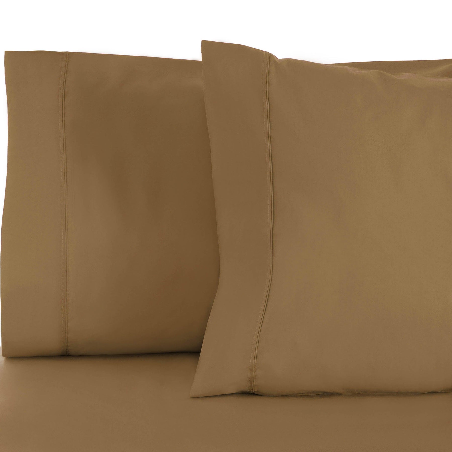 Superior Solid Cotton Blend Pillowcase Set - Taupe