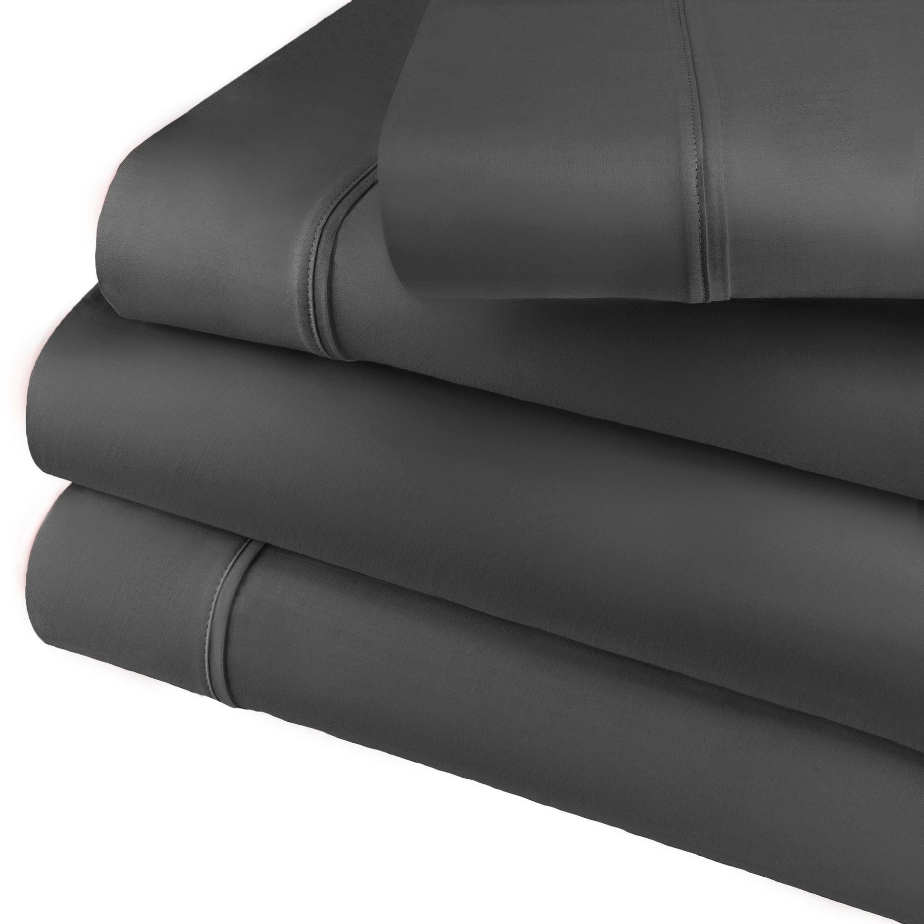  Superior Premium Plush Solid Deep Pocket Cotton Blend Bed Sheet Set - Gray