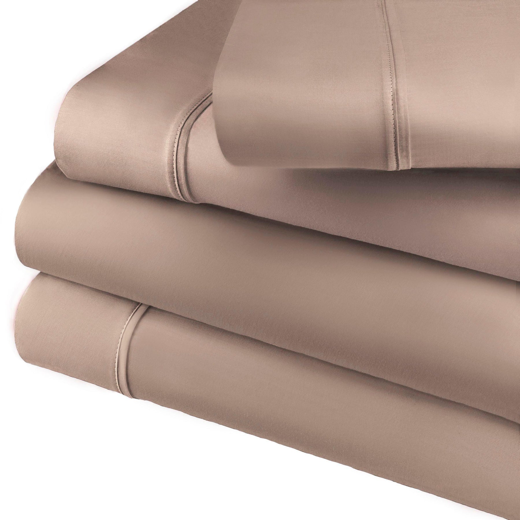  Superior Premium Plush Solid Deep Pocket Cotton Blend Bed Sheet Set -  Taupe