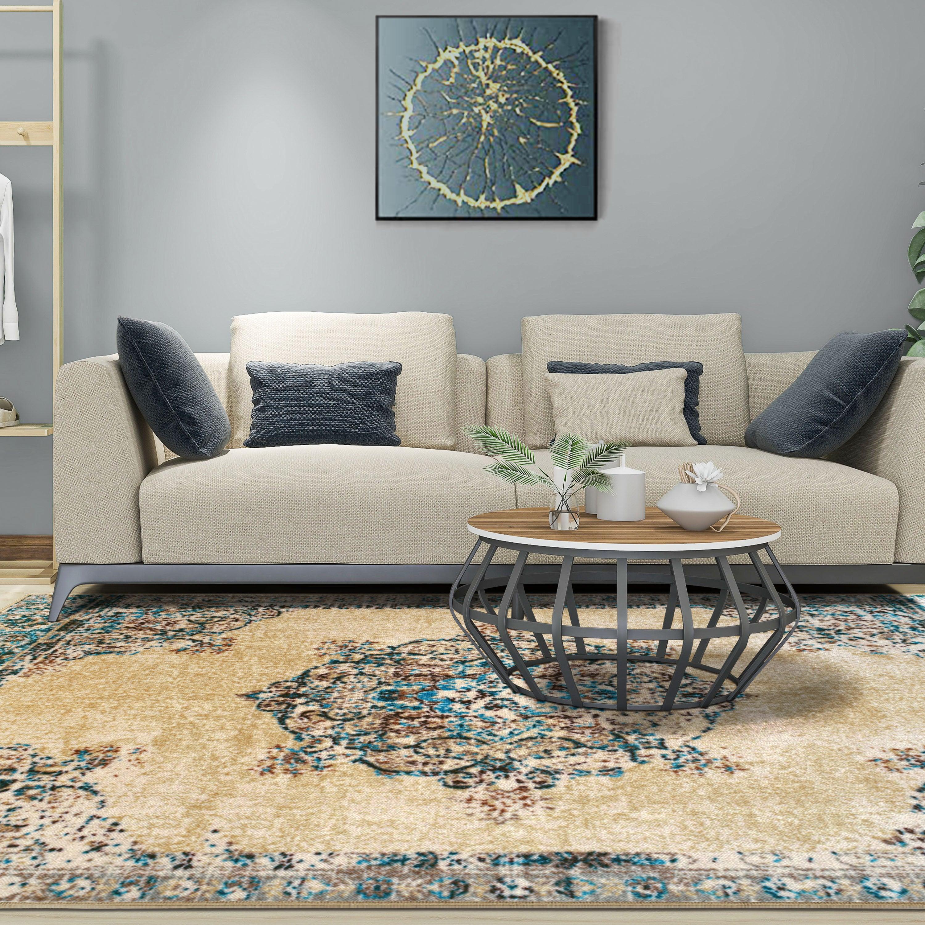 Decklan Floral Medallion Traditional Indoor Area Rug or Runner Rug - Rugs by Superior
