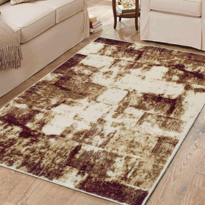 Distressed Abstract Geometric Industrial Area Rug