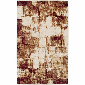 Distressed Abstract Geometric Industrial Area Rug  