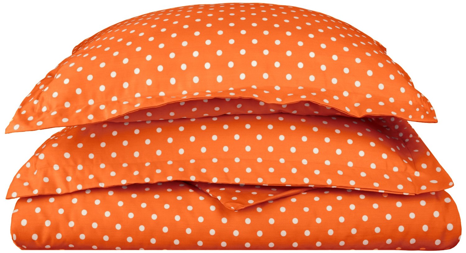 Superior Cotton Blend Polka Dot Luxury Plush Duvet Cover Set - Orange