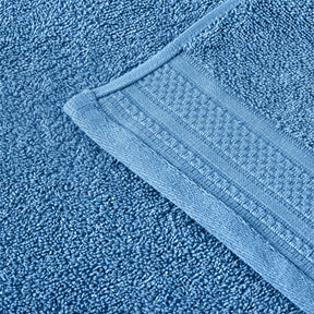 Honeycomb Jacquard 12-Piece Cotton Velour Bath Towel Set - Azure