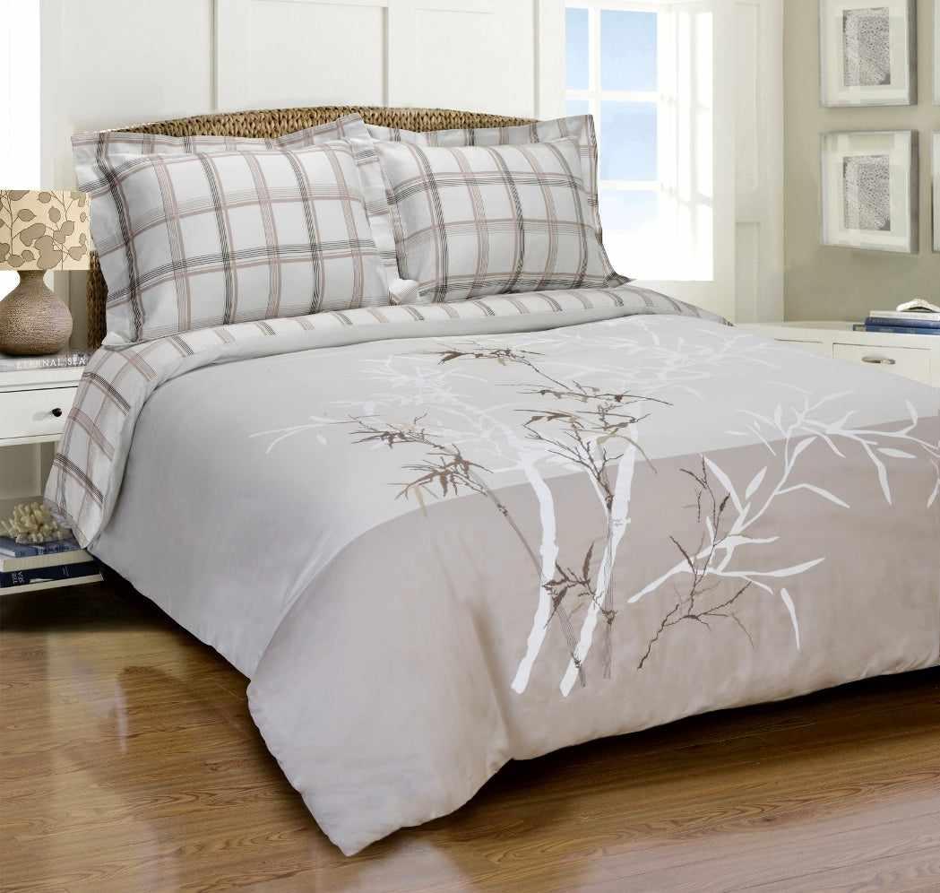 Elmwood Embroidered Reversible Cotton Duvet Cover Set - Duvet Cover Set by Superior Brand