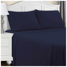 Superior 100% Cotton Flannel Trellis or Solid Deep Pocket Sheet Set - Navy Blue