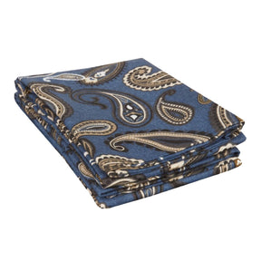 Luxury Flannel Vintage Paisley Pillowcase Set - Navy Blue