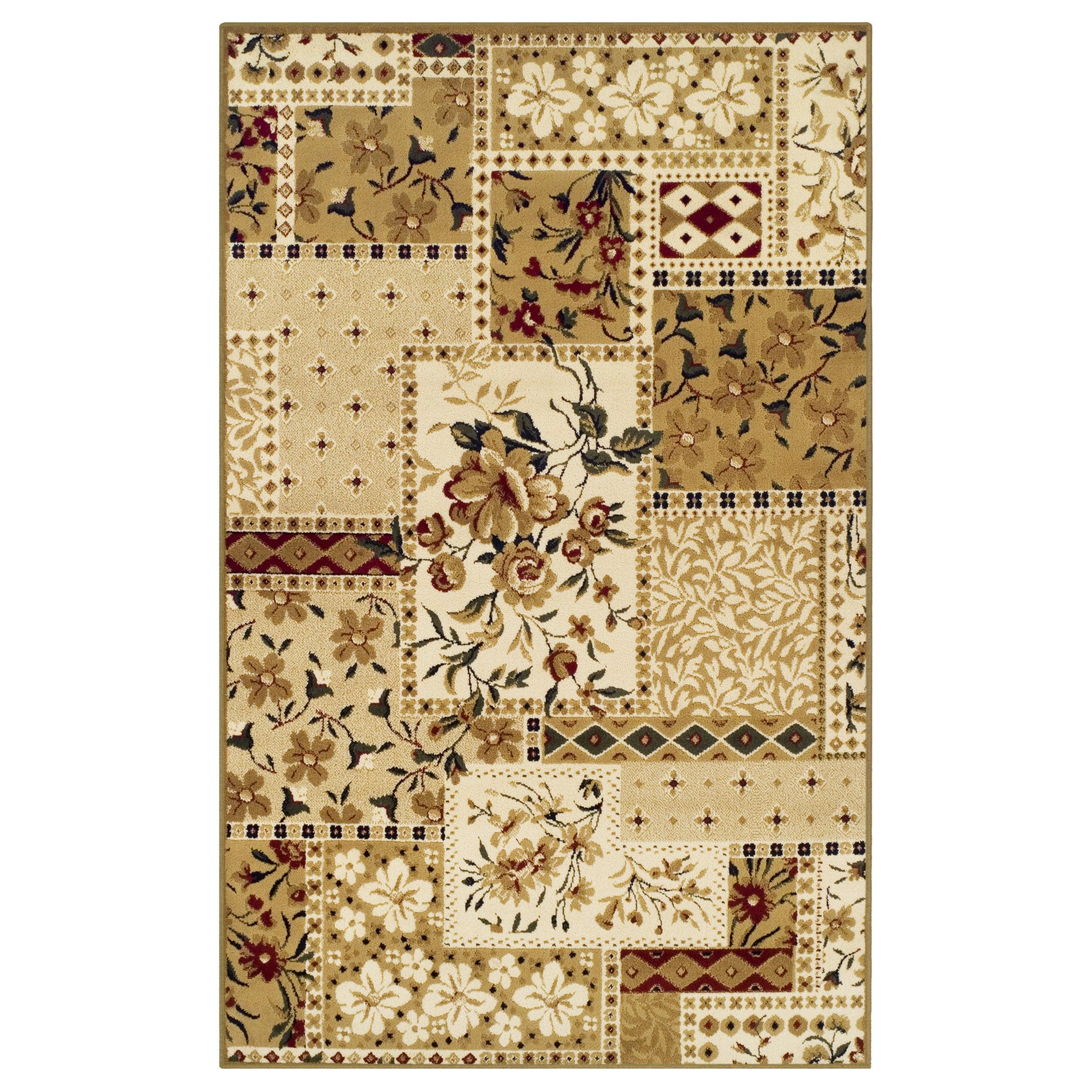 Flower Patchwork Floral Ornamental Rustic Indoor Area Rug - by Superior