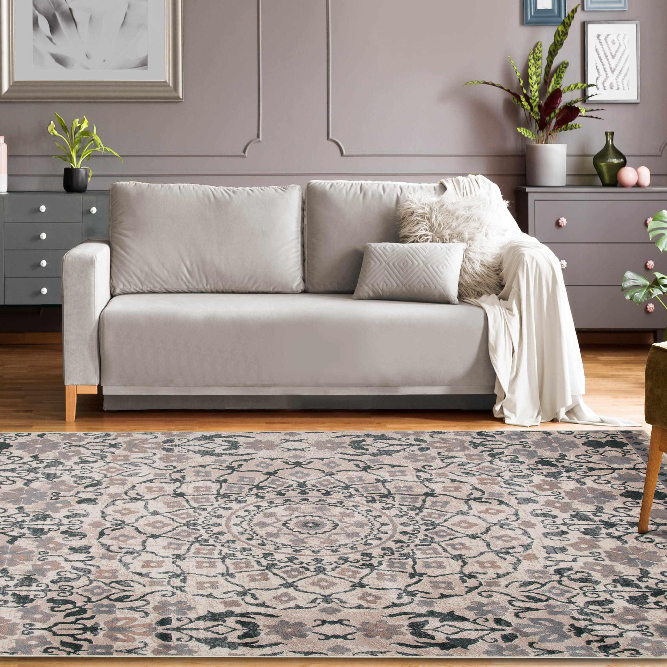 Galilee Vintage Bohemian Floral Mandala Indoor Area Rug Or Runner Rug - Rugs by Superior