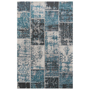 Superior Brighton Oriental Contemporary Distressed Cotton-Blended Area Rug - Blue