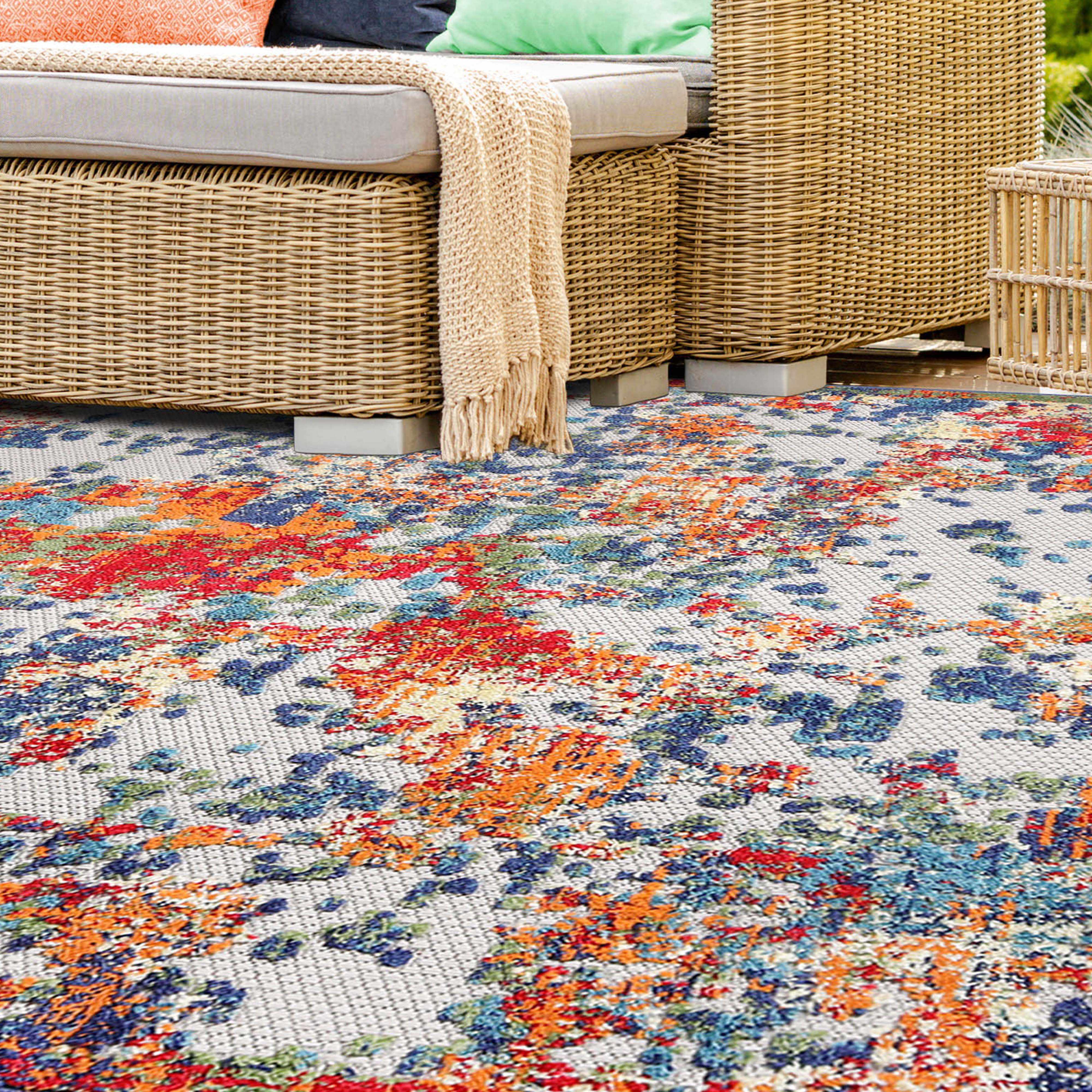 Kalina Abstract Splatter Area Rug Modern Indoor Outdoor Rug - Rugs by Superior