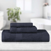 Kendell Egyptian Cotton Quick Drying 3-Piece Towel Set - Black
