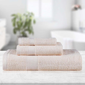 Kendell Egyptian Cotton Quick Drying 3-Piece Towel Set - Ivory