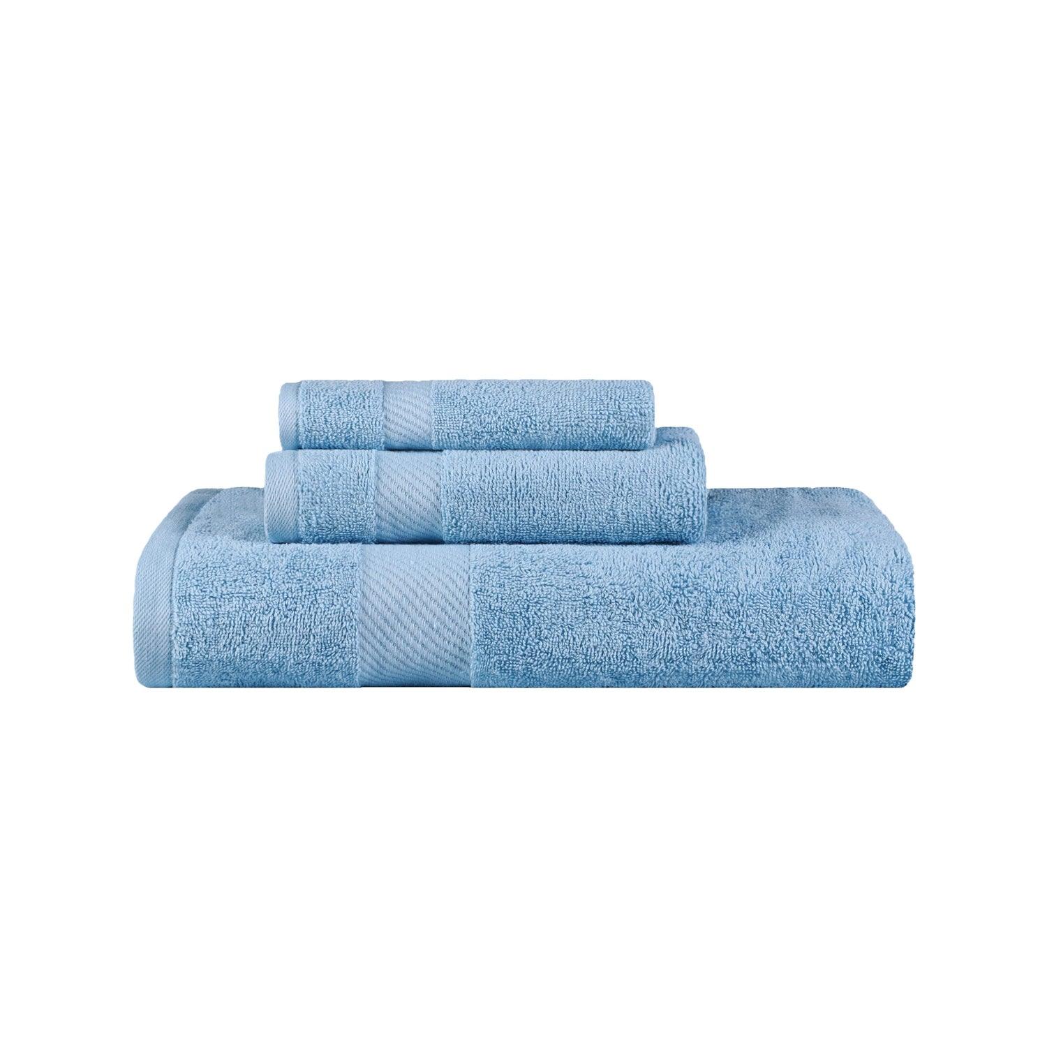 Kendell Egyptian Cotton Quick Drying 3-Piece Towel Set - Winter Blue