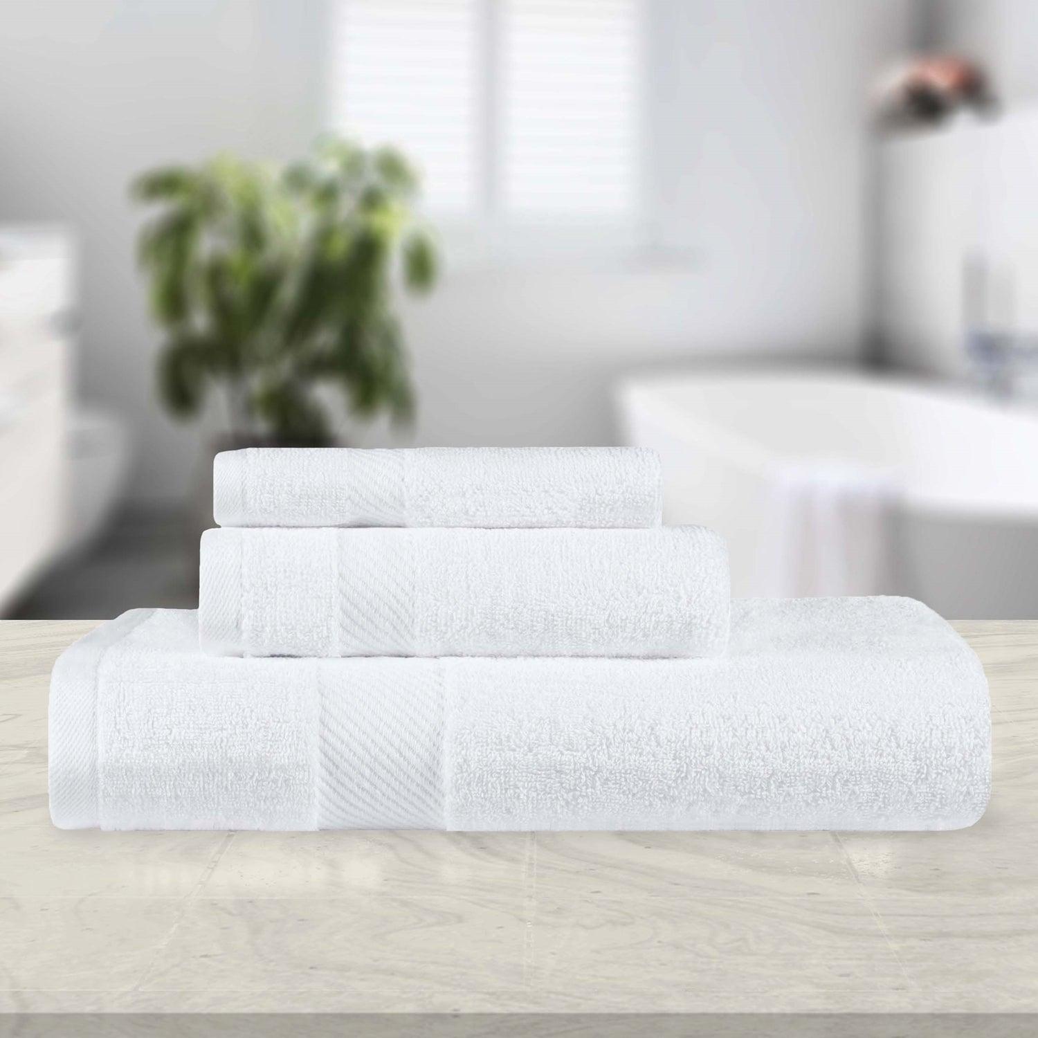 Kendell Egyptian Cotton Quick Drying 3-Piece Towel Set - White