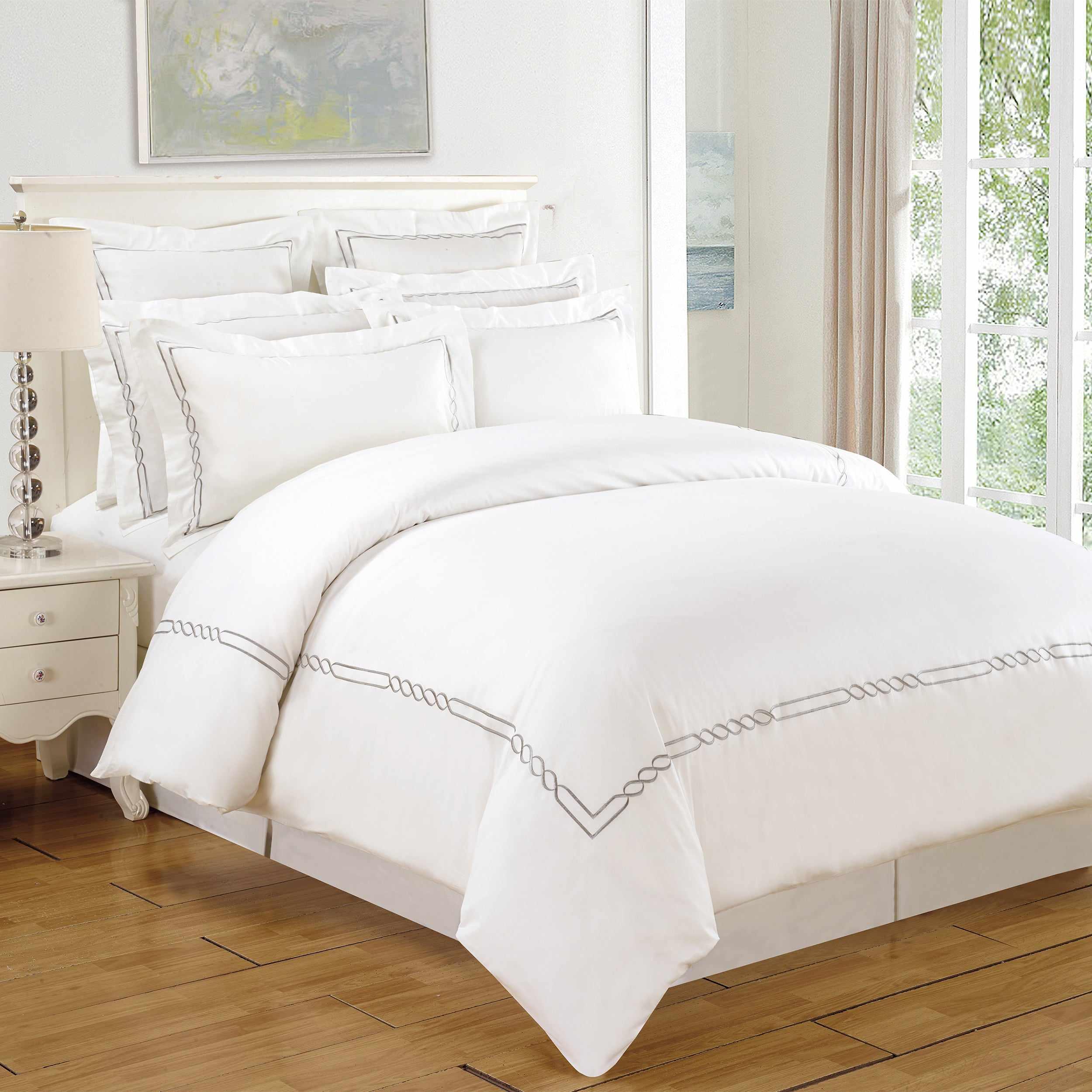 Lorenz Embroidered Cotton Duvet Cover Set - Duvet Cover Set by Superior