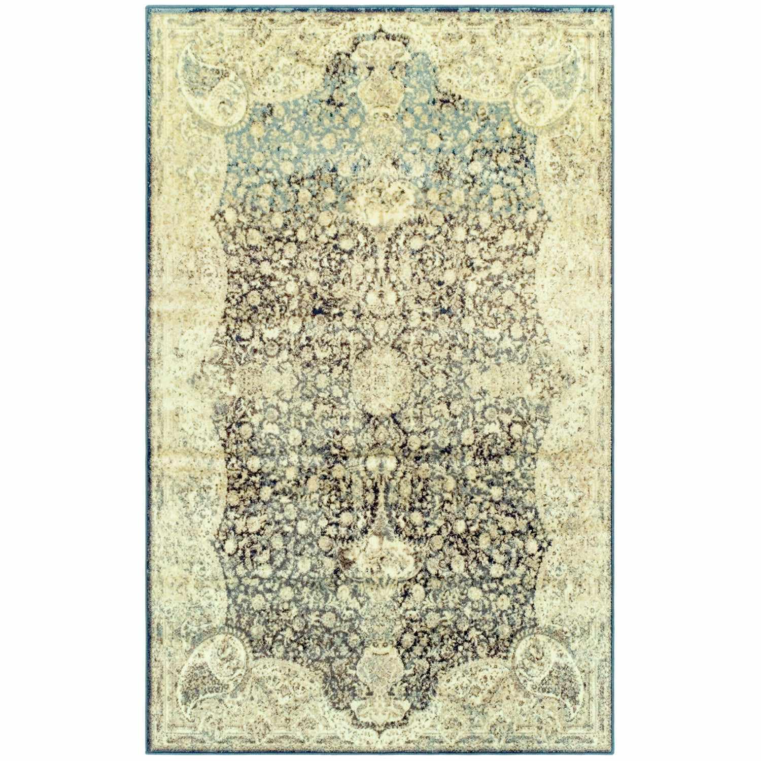 Lumen Distressed Oriental Floral Medallion Indoor Area Rug Or Runner - by Superior