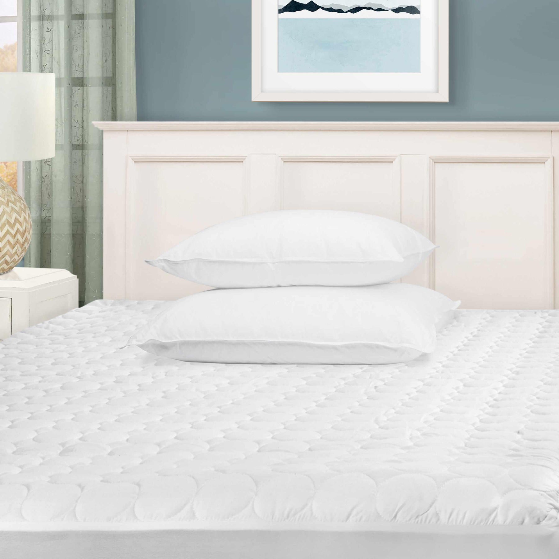  Quilted Deep Pocket Mattress Pad - White