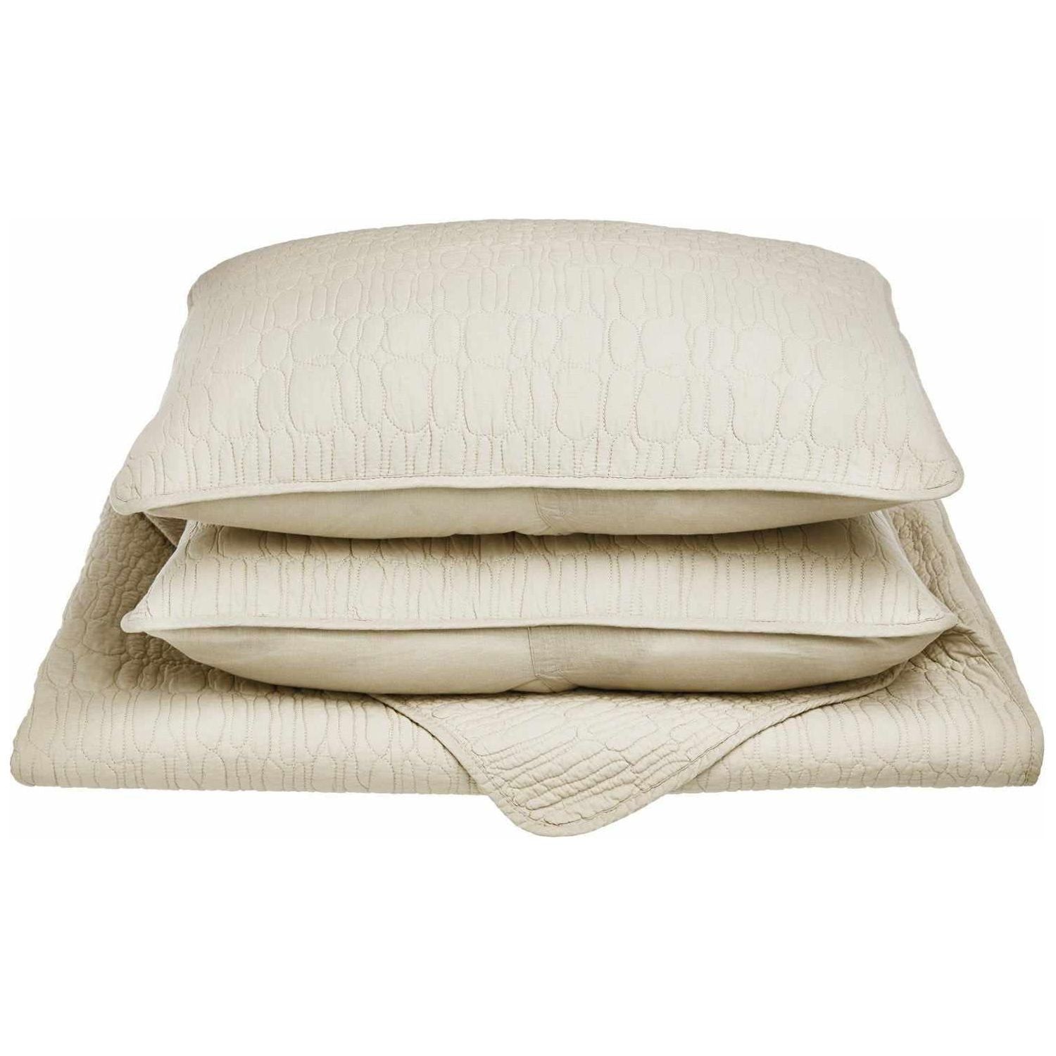 McKinley Fine Stitched Cobblestone Cotton Quilt Set - by Superior