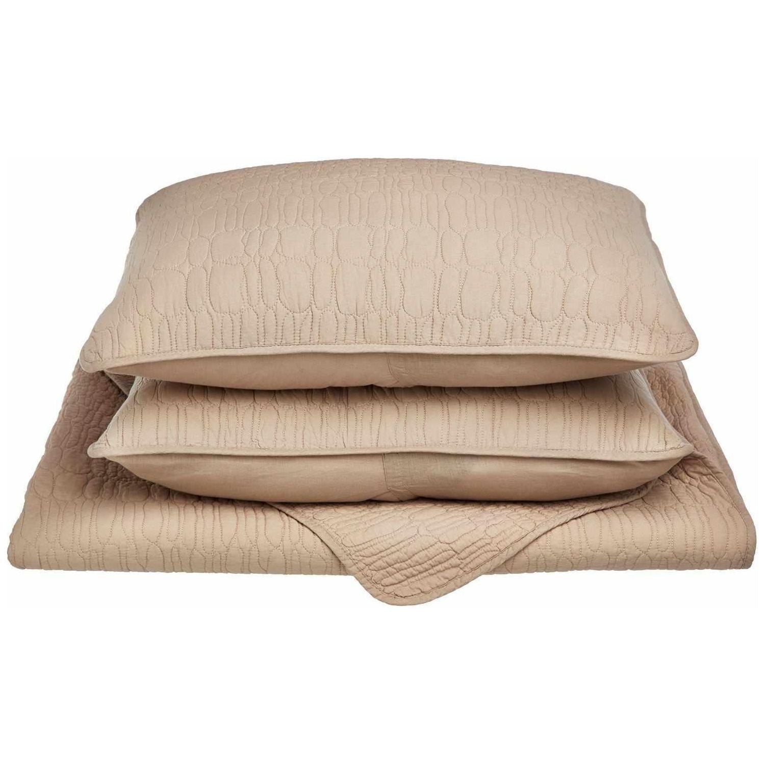 McKinley Fine Stitched Cobblestone Cotton Quilt Set - by Superior